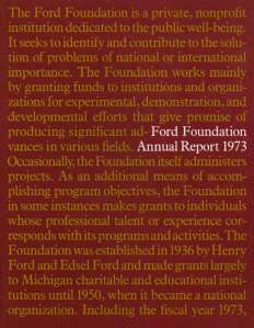 FF Annual Report 1973