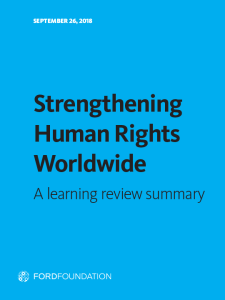 Strengthening Human Rights Worldwide: A Learning Review Summary report cover