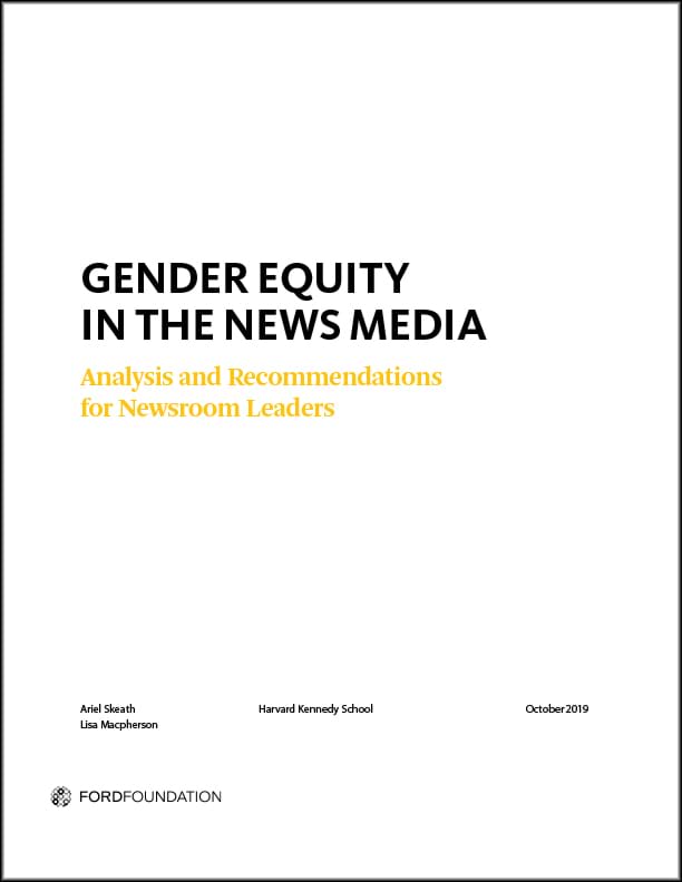 Gender Equity in the News Media report cover