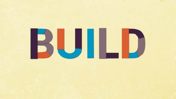 A graphic of the word BUILD.