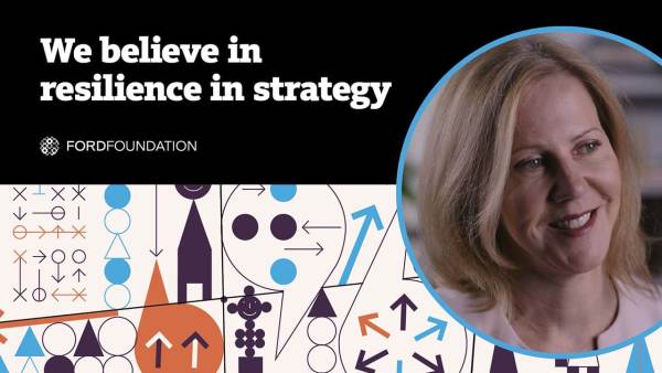 Text: "We believe in resilience in strategy" with a smiling photo of Nancy Northup.