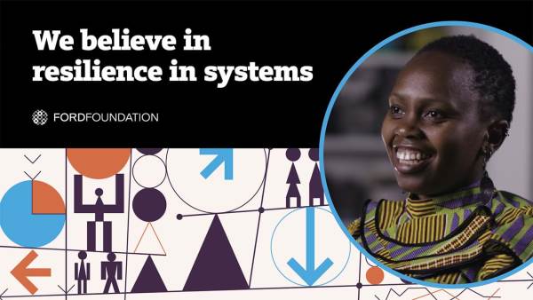 Text: "We believe in resilience in systems" with a smiling photo of Purity Kagwiria.